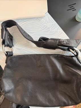 Banana Republic Black Pebbled Leather Shoulder Bag
